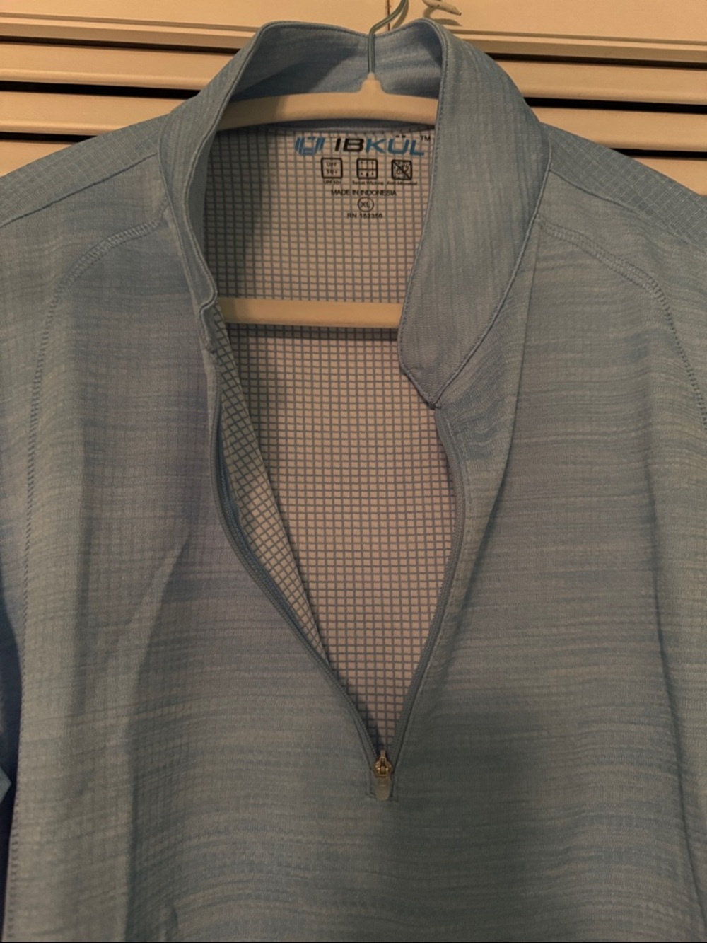 IBKUL Light Blue Zip-Front Mock Neck Pullover - Picture 6 of 6